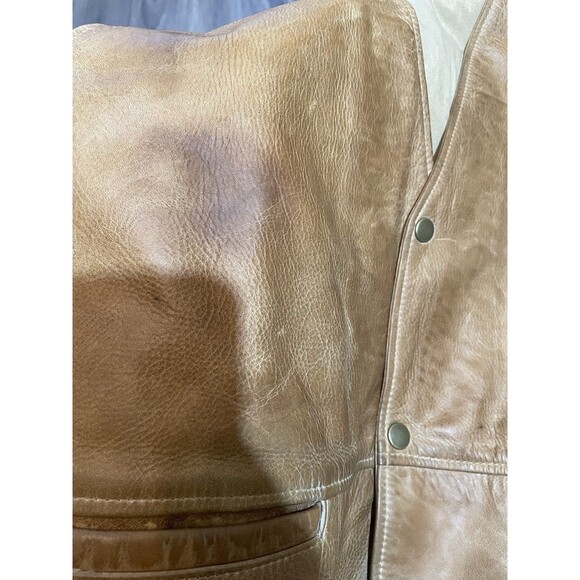 Coronado Leather Vest Mens 52 Brown/Tan Concealed Carry Holster Snap Button - Picture 4 of 13